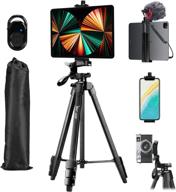 📷 lusweimi 60-inch camera tripod: ipad pro & iphone compatible, tablet/ipad pro 12.9 inch support, wireless remote, bag – ideal for vlog/video/photography логотип