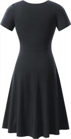 img 2 attached to FENSACE Knee Length V-Neck Skater Dress With Short Sleeves And Empire Waist For Women'S Casual Wear