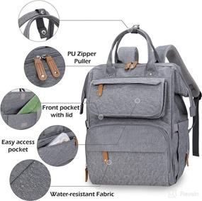 img 2 attached to AGUDAN Waterproof Diaper Backpack - Multifunctional Baby Nappy Bags for Traveling Moms with Large Storage Capacity (Gray)