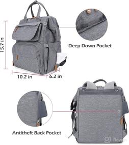 img 1 attached to AGUDAN Waterproof Diaper Backpack - Multifunctional Baby Nappy Bags for Traveling Moms with Large Storage Capacity (Gray)