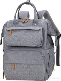 img 4 attached to AGUDAN Waterproof Diaper Backpack - Multifunctional Baby Nappy Bags for Traveling Moms with Large Storage Capacity (Gray)