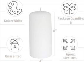 img 1 attached to CandleNScent 3X6 White Pillar Candles Unscented (Pack Of 6)