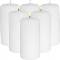candlenscent 3x6 white pillar candles unscented (pack of 6) logo