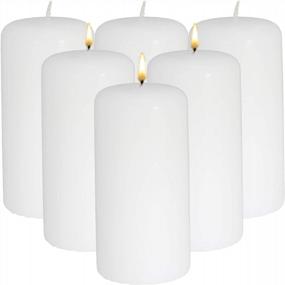 img 3 attached to CandleNScent 3X6 White Pillar Candles Unscented (Pack Of 6)