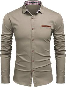 img 3 attached to Coofandy Casual Dress Button Shirts Men's Clothing ... Shirts