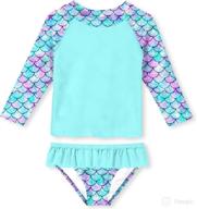 👙 unifaco girls toddler swimsuit rashguard set - summer beach tankini with upf 50+ sun protection, breathable design (2-8t) logo