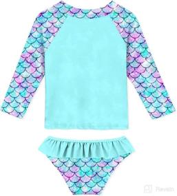 img 1 attached to 👙 UNIFACO Girls Toddler Swimsuit Rashguard Set - Summer Beach Tankini with UPF 50+ Sun Protection, Breathable Design (2-8T)