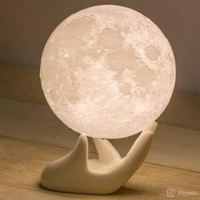 img 3 attached to 🌙 LSHCX 3D Moon Lamp Stand Crystal Ball Stand - Elegant Home and Office Decor, 2 Pack (Ceramic), 3.14in L x 1.85in H