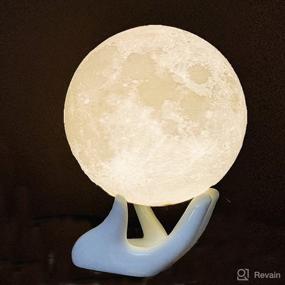 img 1 attached to 🌙 LSHCX 3D Moon Lamp Stand Crystal Ball Stand - Elegant Home and Office Decor, 2 Pack (Ceramic), 3.14in L x 1.85in H