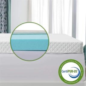 img 1 attached to Queen Size Memory Foam Mattress Topper - Cooling Ventilated Design With Gel Infused 3 Inch Ultra Plush Bamboo Cover