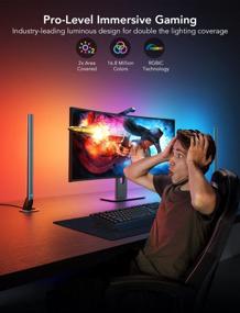 img 2 attached to Govee DreamView G1 Pro Gaming Lights With Camera, 24"-32" PC Color-Match Video, Music Sync & 42 Scene Modes For Gamers - 55'' LED Strip Lights + 17'' Light Bars