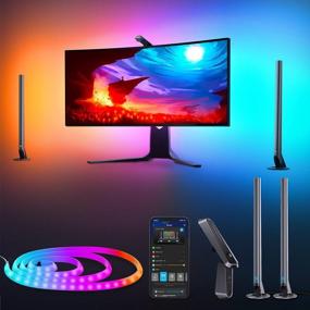 img 4 attached to Govee DreamView G1 Pro Gaming Lights With Camera, 24"-32" PC Color-Match Video, Music Sync & 42 Scene Modes For Gamers - 55'' LED Strip Lights + 17'' Light Bars
