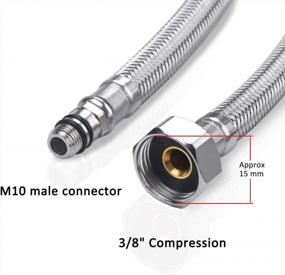 img 2 attached to Upgrade Your Sink With Vataler'S Durable Stainless Steel Water Supply Hoses: 24-Inch Long, 3/8'' Female & M10 Male Connectors - 2 Pieces (1 Pair)