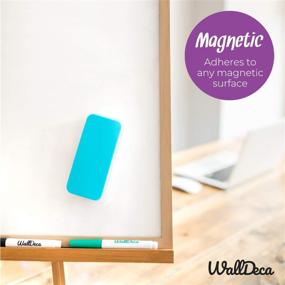 img 1 attached to Efficient Whiteboard Maintenance With WallDeca Magnetic Premium Eraser – Felt Bottom Surface, Universal Dry Erase Board Cleaner For All Surfaces – Teal