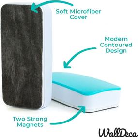 img 2 attached to Efficient Whiteboard Maintenance With WallDeca Magnetic Premium Eraser – Felt Bottom Surface, Universal Dry Erase Board Cleaner For All Surfaces – Teal