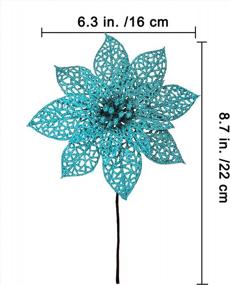img 2 attached to Add Glittering Elegance To Your Teal Blue Christmas Tree With Supla'S 24 Pack Poinsettia Flower Picks