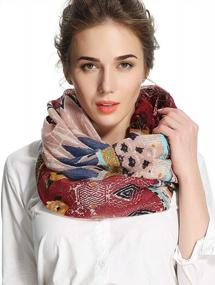 img 1 attached to Зимний шик: оставайтесь уютными и стильными с большими шарфами Infinity Loop от Corciova для женщин