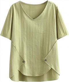 img 4 attached to Stay Chic This Summer With SCOFEEL'S Linen Short Sleeve Tops For Women