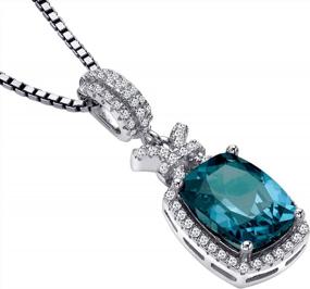 img 2 attached to Stunning Peora Simulated Alexandrite Vintage Pendant Necklace - Genuine Sterling Silver & Color-Changing 4.50 Carats Cut To Perfection