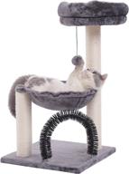 hooft cat tree, 27.8 inches cat tower for indoor cats, multi-level cat tree with scratching posts, plush basket & perch for play & rest, cat activity tree with dangling ball for kittens & small cats logo