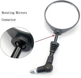 img 2 attached to 🛵 Evomosa Folding Round Mirrors for Motorcycles with 8mm/10mm Rear View Side Mirrors