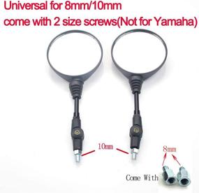 img 1 attached to 🛵 Evomosa Folding Round Mirrors for Motorcycles with 8mm/10mm Rear View Side Mirrors