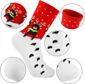 img 3 attached to 24 Pairs Of Warm Cotton Crew Christmas Socks For Women And Girls - Perfect Xmas Gift By Cooraby