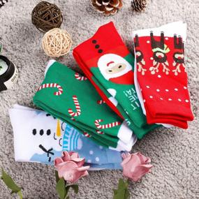 img 2 attached to 24 Pairs Of Warm Cotton Crew Christmas Socks For Women And Girls - Perfect Xmas Gift By Cooraby