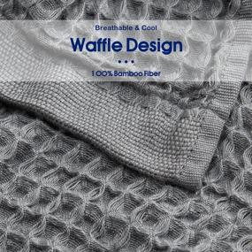 img 2 attached to Bobor Bamboo Waffle Pattern Weave Cooling Blanket - Soft And Lightweight Summer Blanket For A Cool Night'S Sleep, Ideal Home Decor For Couch And Bed (59"X79", Dark Grey)