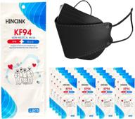 🎭 [20-pack] hincink kf94 masks black [individually packaged] unisex, 4-layer mask, tri-folding style for adults and seniors логотип