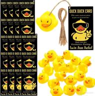 🦆 60 duck cards with rubber ducks and strings for trendy j duck game - spread fun with tags for sharing pics (cool style) logo