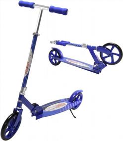 img 4 attached to Deluxe ChromeWheels Kick Scooter: 8" Large 2-Wheels, Wide Deck, Adjustable Height & Foldable – Perfect For Kids, Girls, Boys & Teens | 200Lb Weight Limit | Gift Idea For Ages 6 And Up