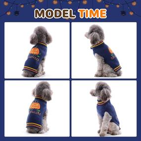 img 1 attached to 🎃 DOGGYZSTYLE Halloween Pumpkin Pet Sweaters - Funny Dog/Cat Knitwear Clothes, Holiday Party Outfit, Apparel for Small to Medium Dogs