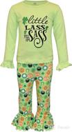 🍀 stylish st. patrick's day little girl's bell bottom pants outfit with a touch of uniqueness логотип