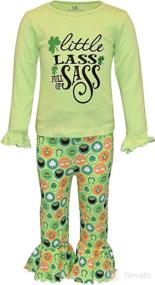 img 4 attached to 🍀 Stylish St. Patrick's Day Little Girl's Bell Bottom Pants Outfit with a Touch of Uniqueness