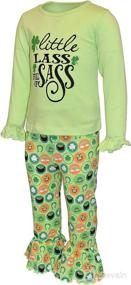 img 3 attached to 🍀 Stylish St. Patrick's Day Little Girl's Bell Bottom Pants Outfit with a Touch of Uniqueness