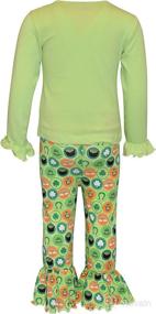 img 1 attached to 🍀 Stylish St. Patrick's Day Little Girl's Bell Bottom Pants Outfit with a Touch of Uniqueness