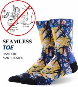 img 1 attached to MEIKAN Men'S Novelty Socks – Soft Crew Socks With Digital Printing, Featuring Funky Patterns In Sets Of 3, 4, 5, Or 6 Pairs