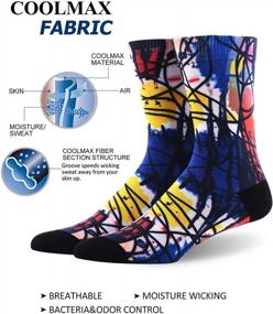 img 2 attached to MEIKAN Men'S Novelty Socks – Soft Crew Socks With Digital Printing, Featuring Funky Patterns In Sets Of 3, 4, 5, Or 6 Pairs