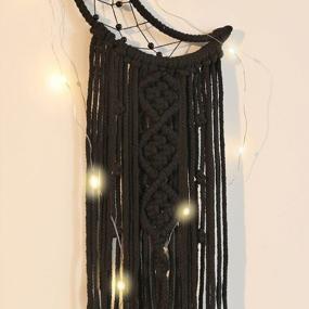 img 2 attached to Unique Handmade Black Macrame Moon Dream Catcher - Perfect Gift For Girl Kids!