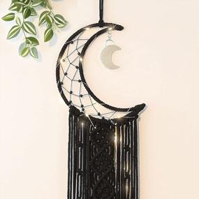 img 3 attached to Unique Handmade Black Macrame Moon Dream Catcher - Perfect Gift For Girl Kids!