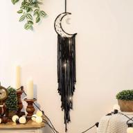 unique handmade black macrame moon dream catcher - perfect gift for girl kids! logo