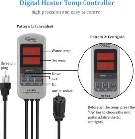 img 2 attached to 🐠 hygger Titanium Aquarium Heater: Digital Submersible Heater for 5-120 Gal Fish Tank – Salt Water/Fresh Water – External IC Thermostat Controller and Thermometer Included