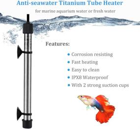 img 1 attached to 🐠 hygger Titanium Aquarium Heater: Digital Submersible Heater for 5-120 Gal Fish Tank – Salt Water/Fresh Water – External IC Thermostat Controller and Thermometer Included