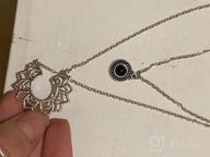 img 1 attached to Boho Chic: Moon And Map Layered Necklaces For Women And Girls By Edary review by Craig Sexton