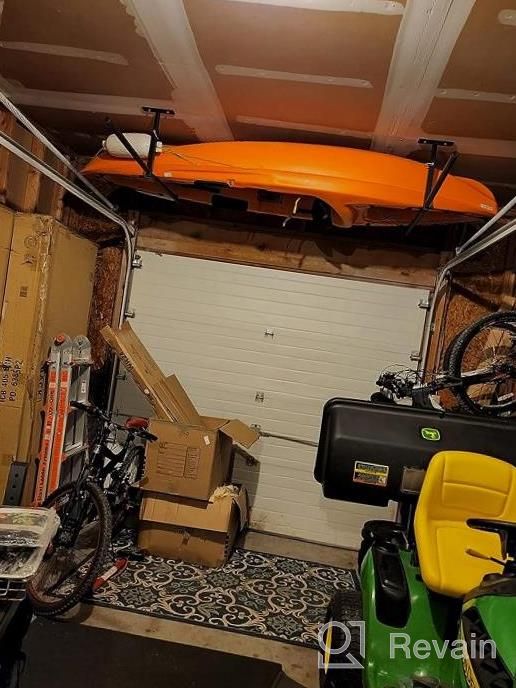 img 1 attached to StoreYourBoard 2 Kayak Ceiling Storage Rack, Adjustable Mount, Holds 2 Kayaks Or Canoes, Overhead Garage Hanger review by Kyle Terry