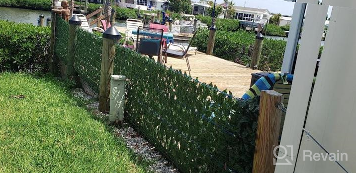 img 1 attached to 🌿 Artificial Ivy Privacy Fence Wall Screen for Outdoor Decor, Garden - DearHouse 118x39.35in Faux Ivy Hedges Fence and Vine Leaf Decoration review by John Boyce