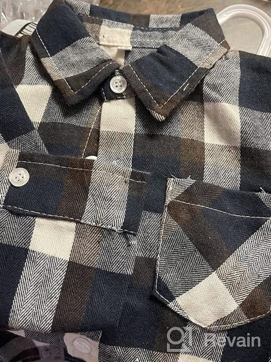 img 1 attached to 👕 Red Plaid Flannel Shirt for Toddler Boys and Girls - Long Sleeve Button Down Stylish Clothes review by Samuel Naidu