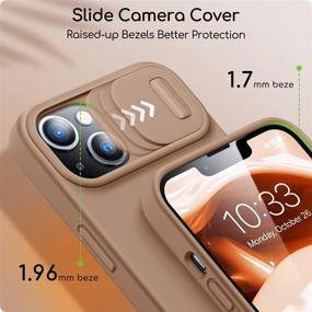 img 1 attached to 📱 Feaigit Liquid Silicone iPhone 13 Case with Slide Camera Cover, Dual Camera Protection, Adjustable Phone Lanyard, Shockproof Protective, 6.1'' - Brown