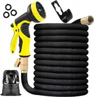 garden hose 100ft water hose,leakproof lightweight hose with 10 function nozzle,3-layers latex,3/4 inch solid brass fittings,no kink 100 foot water hose, flexible garden hoses watering and washing logo